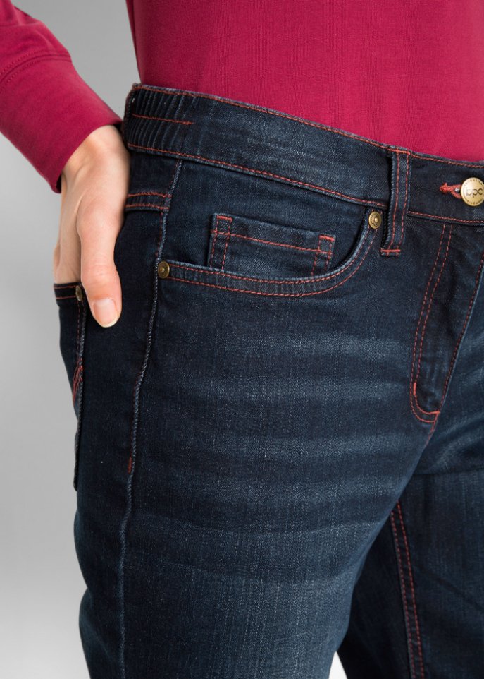 Baumwoll-Stretch-Jeans mit Bequembund, Straight