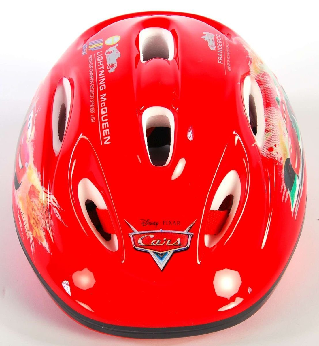 Volare Fahrradhelm  Kinderfahrradhelm Kinderhelm Kinder Schutzhelm Fahrradhelm Helm  Cars Mcqueen Volare, Verstellbarer Kinnriemen, Belüftungsöffnungen, Extra leicht, Größe: 51 - 55 cm