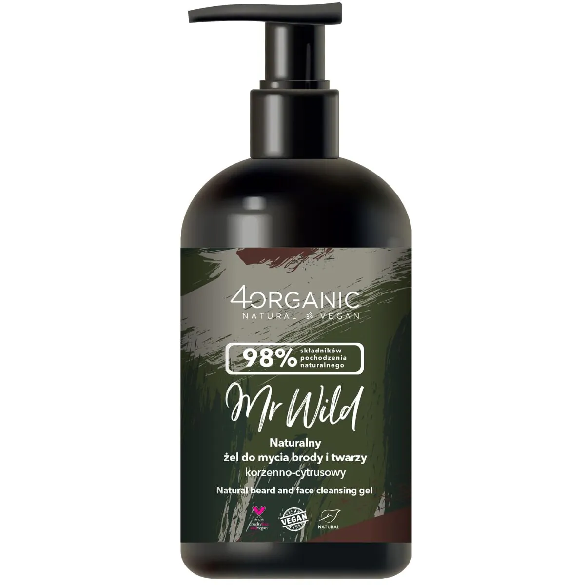 4Organic Mr Wild Natural Spicy Citrus Beard and Face Wash Gel