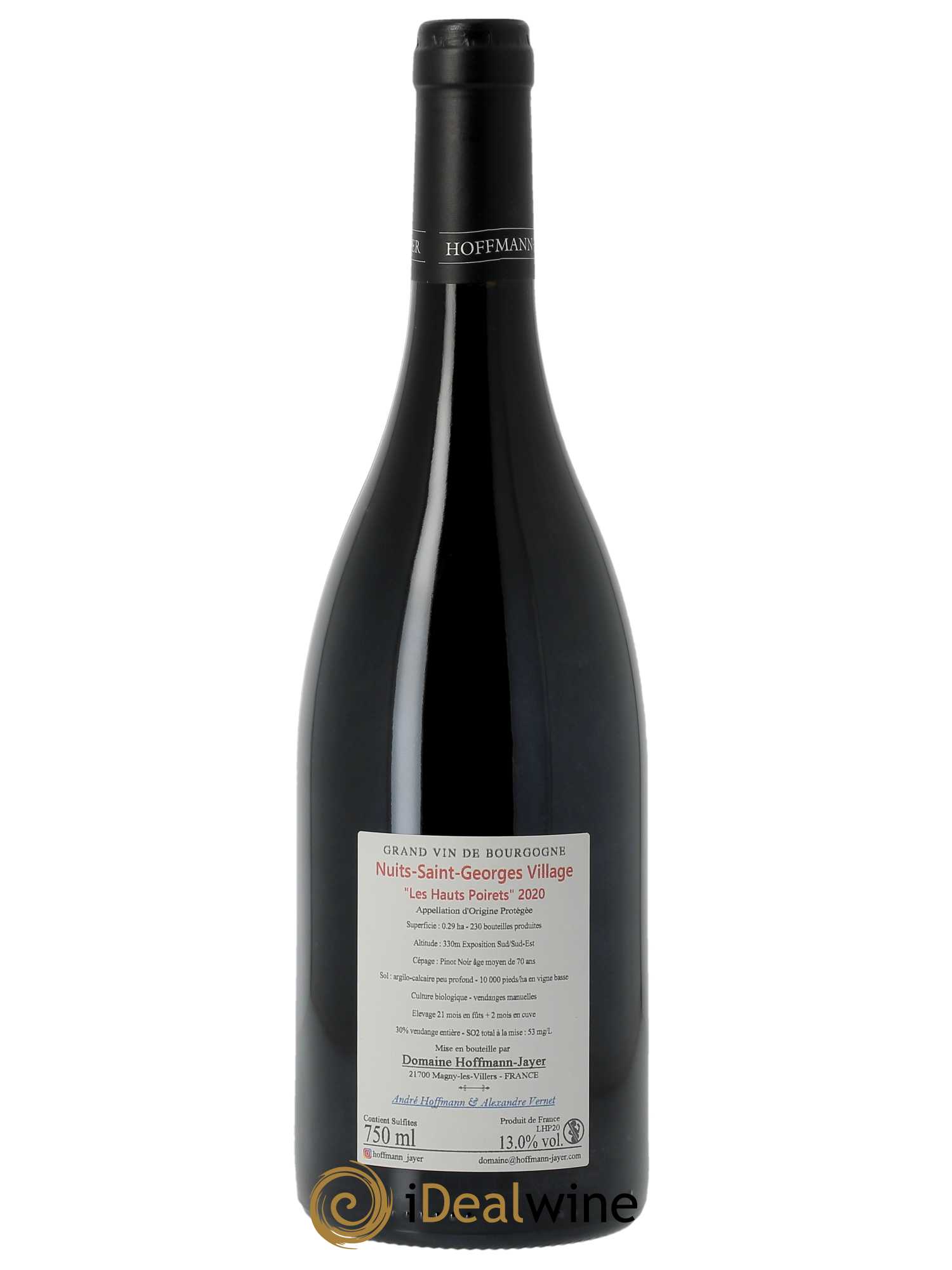 Nuits Saint-Georges Les Hauts Poirets Hoffmann-Jayer (anciennement Jayer-Gilles)  2020 - Lot de 1 Bouteille