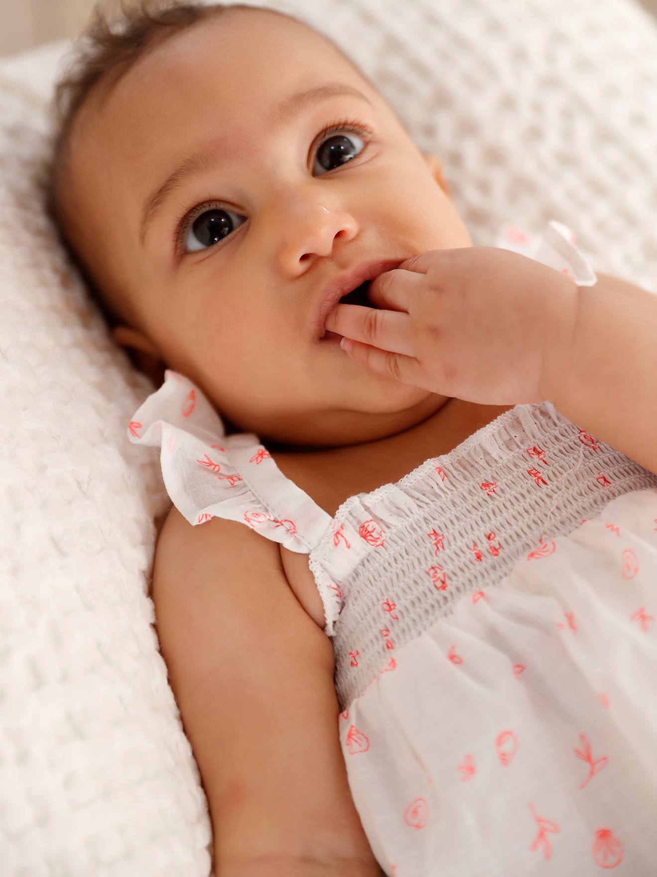 Ensemble bébé robe et bloomer écru