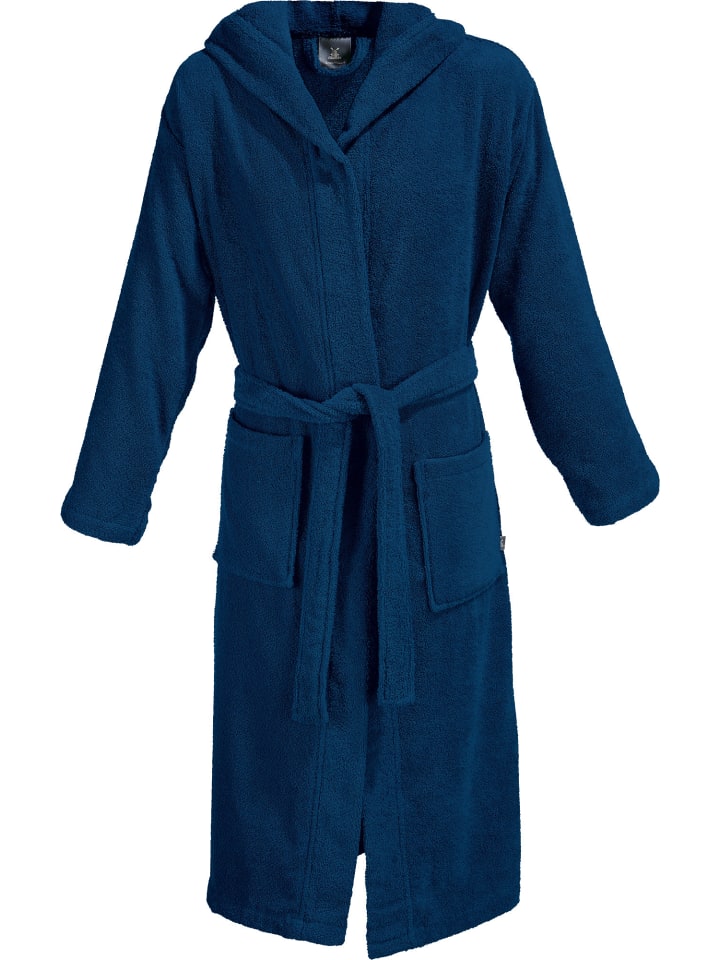 Erwin Müller Frottier Unisex-Bademantel mit Kapuze Heidelberg in marine günstig kaufen