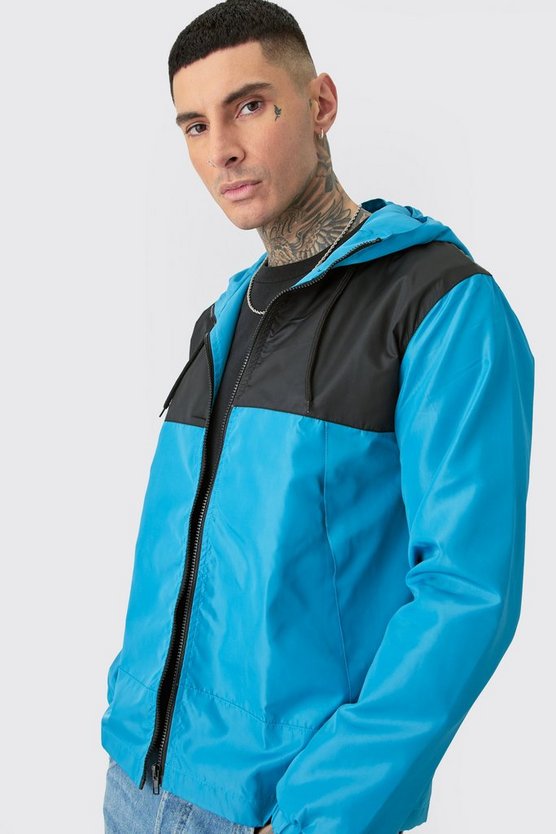 Tall Man Colorblock Windbreaker mit Kapuze