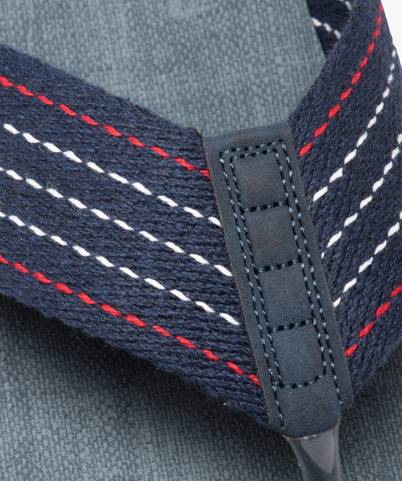 Tongs homme à larges brides en toile rayée bleu | GEMO