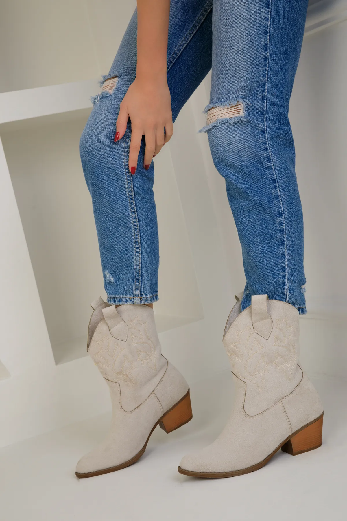 SOHO  Beige Wildlederstiefel & Stiefeletten für Damen 18682