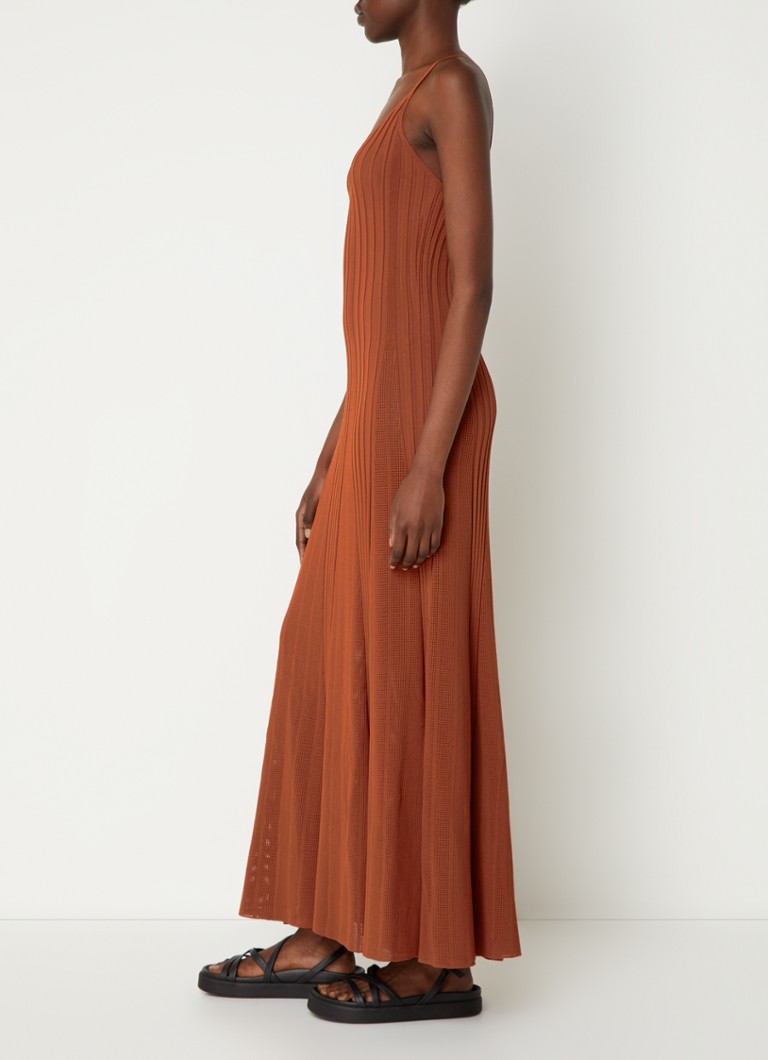 Vestido largo Pamila de punto fino con tirantes finos de ba&sh