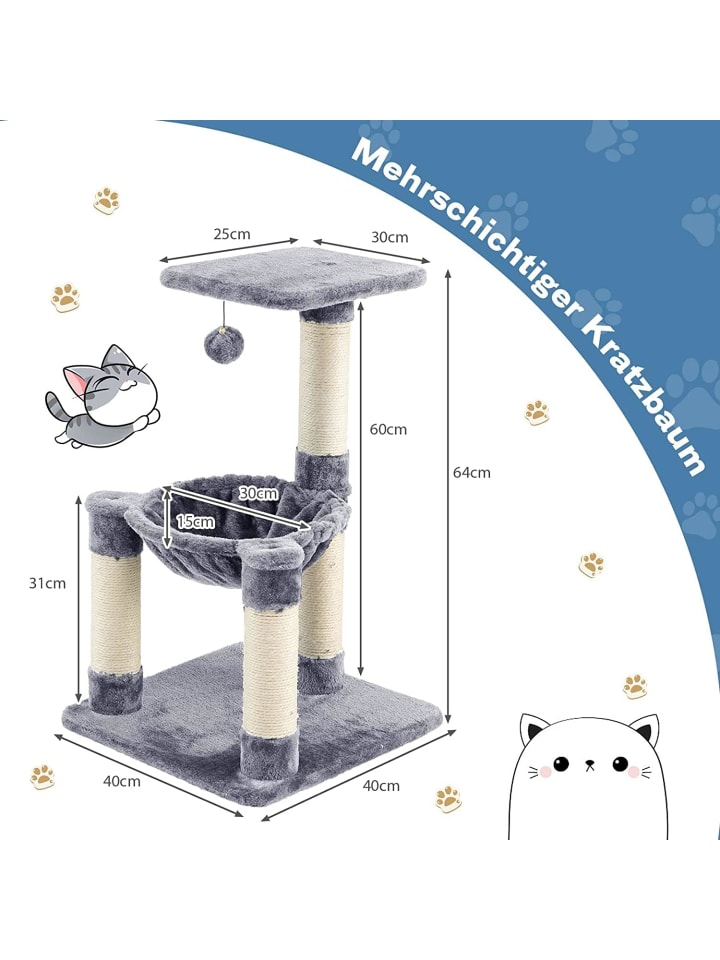 COSTWAY Kratzbaum 64cm in Grau günstig kaufen onesize