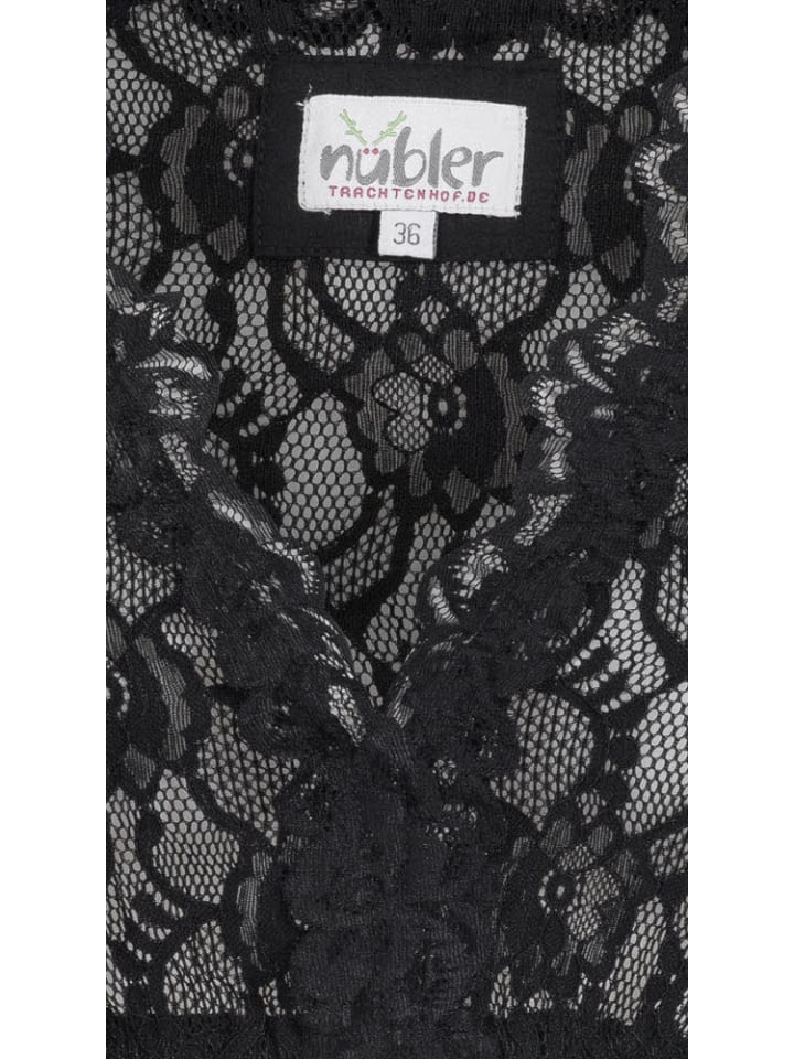 Nübler Dirndlbluse 3/4 Arm Laura in Schwarz günstig kaufen