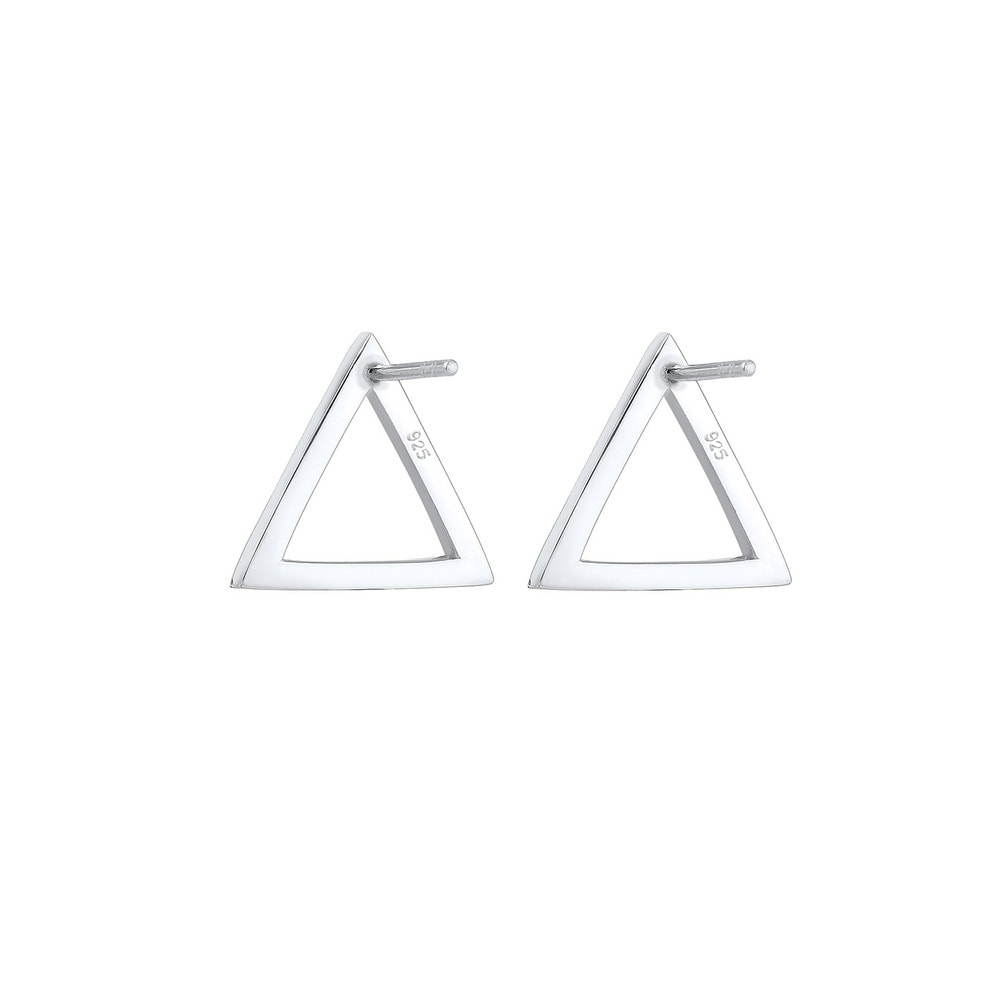 Elli Elli Boucles d'Oreilles Femme Triangle de Prise Géo en Argent Sterling 925 Boucles d'oreilles