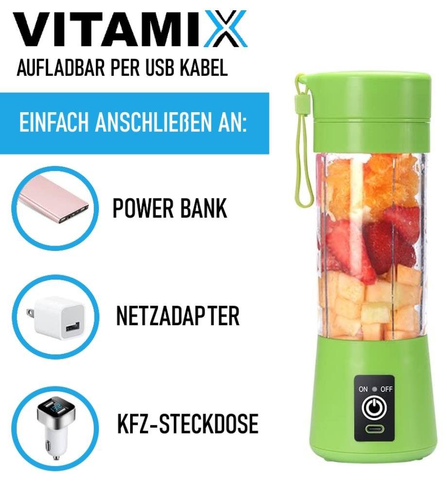 MAVURA Akku-Smoothie-Maker VITAMIX Smoothie Maker To Go Mini USB Shake Mixer, Elektrischer Milchshaker Standmixer Tragbare Rührmaschine