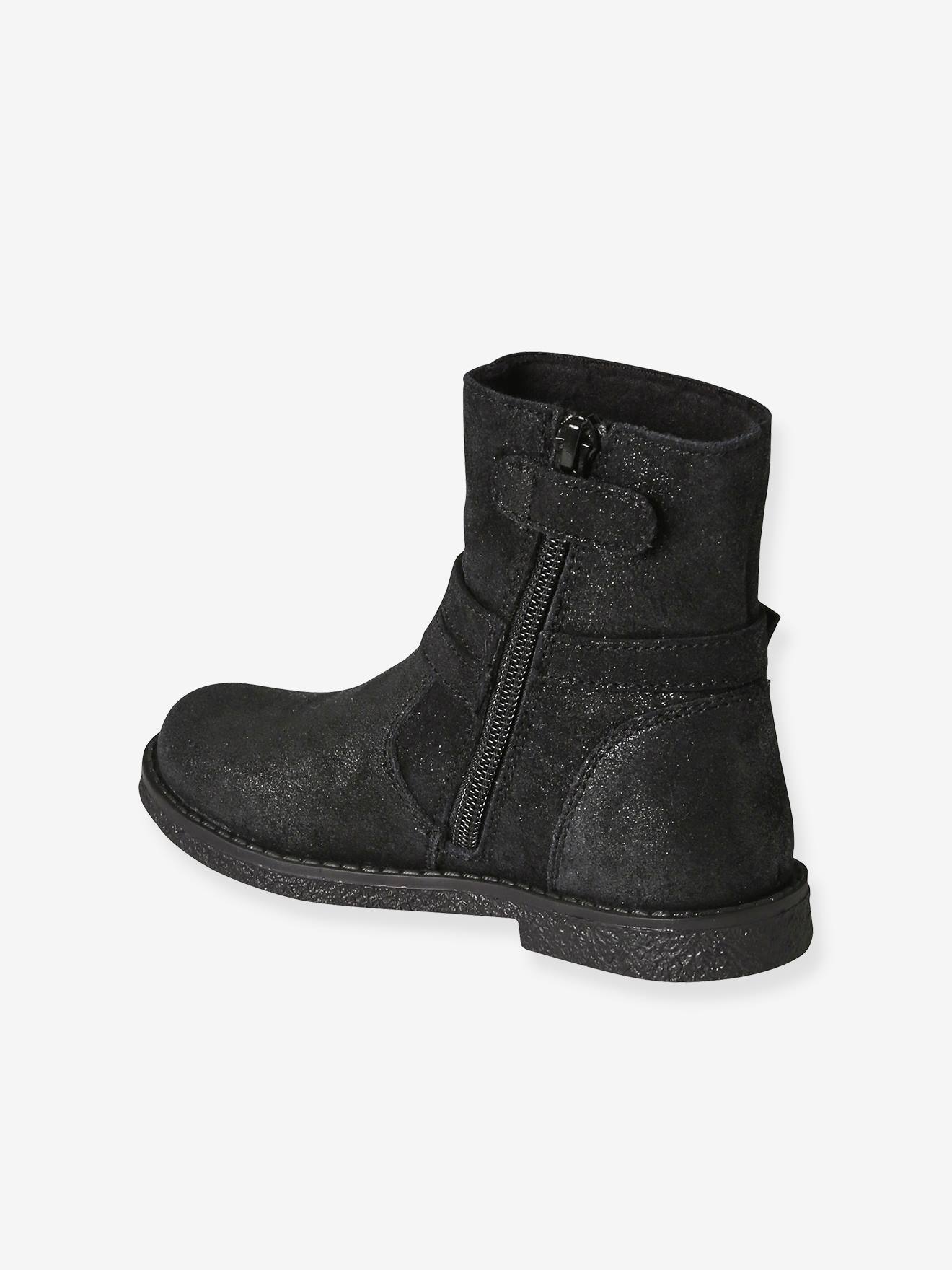 Vertbaudet Warme Mädchen Boots mit Anziehtrick - schwarz