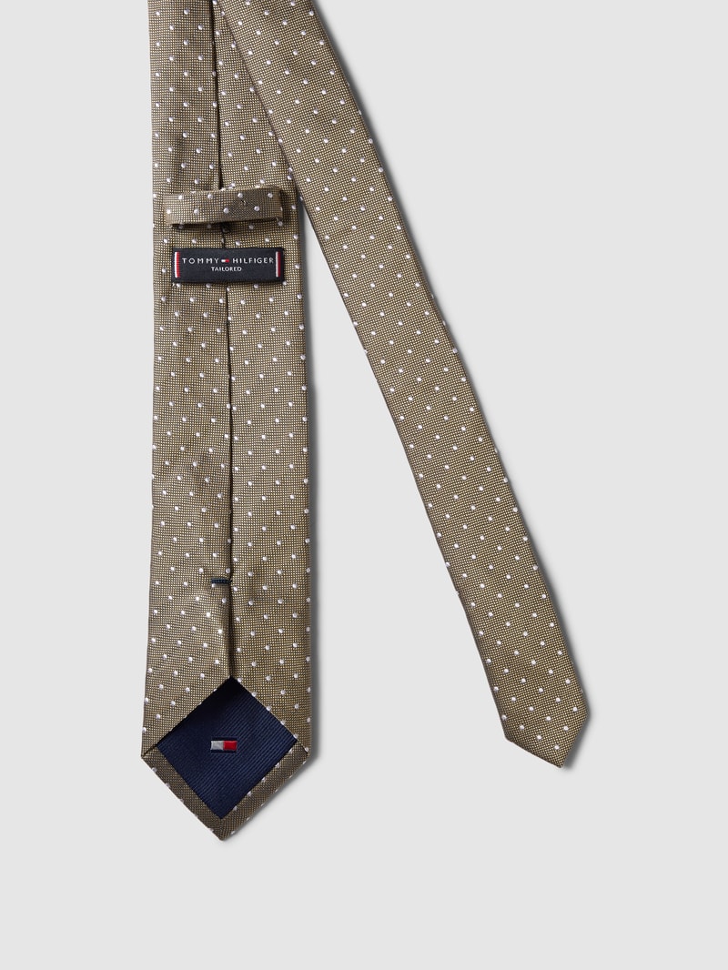 Seidenkrawatte mit feinem Allover-Muster in khaki