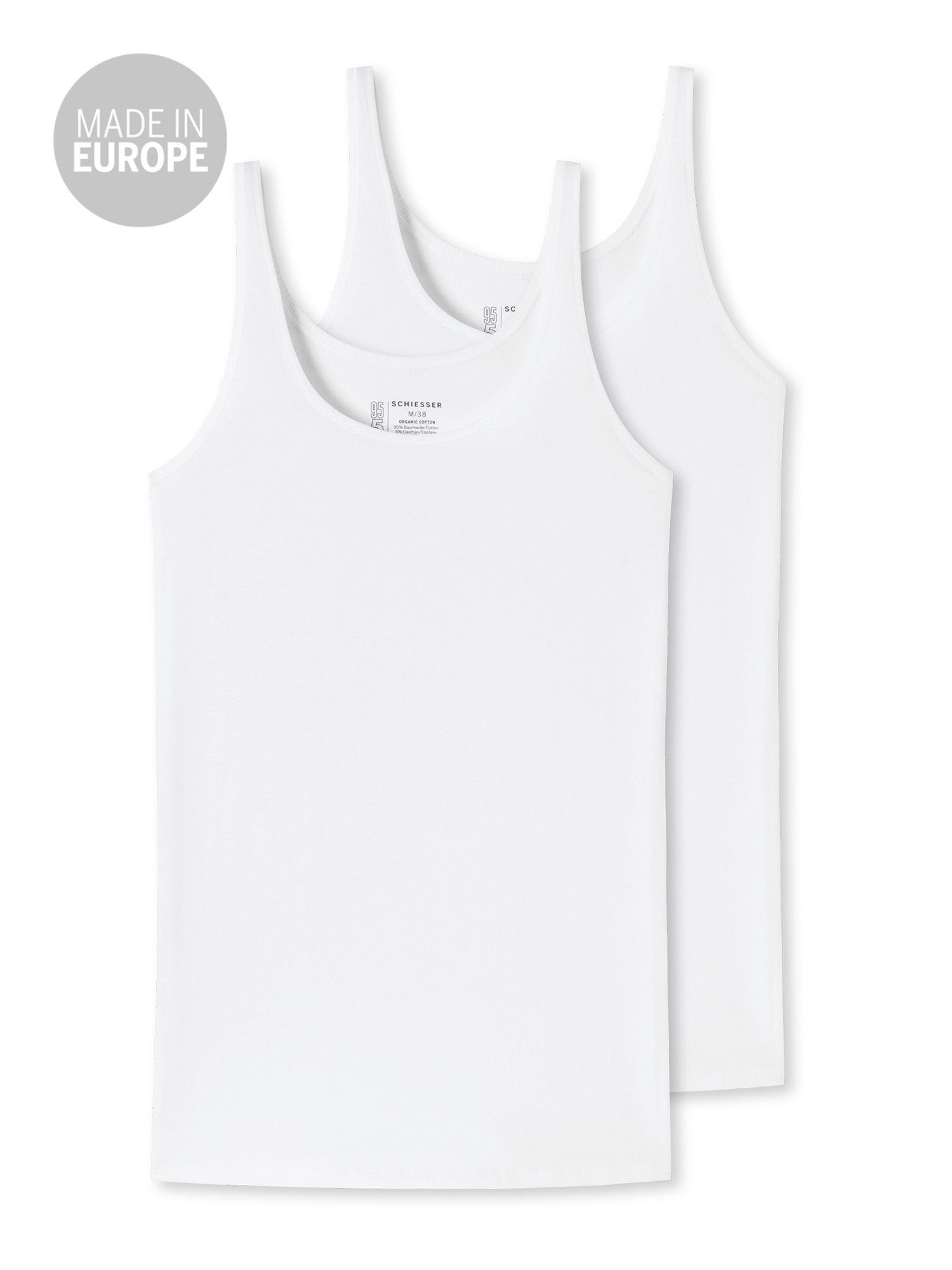 Schiesser Tanktop 95/5 (2-tlg) Tank-top unterhemd unterzieh-shirt
