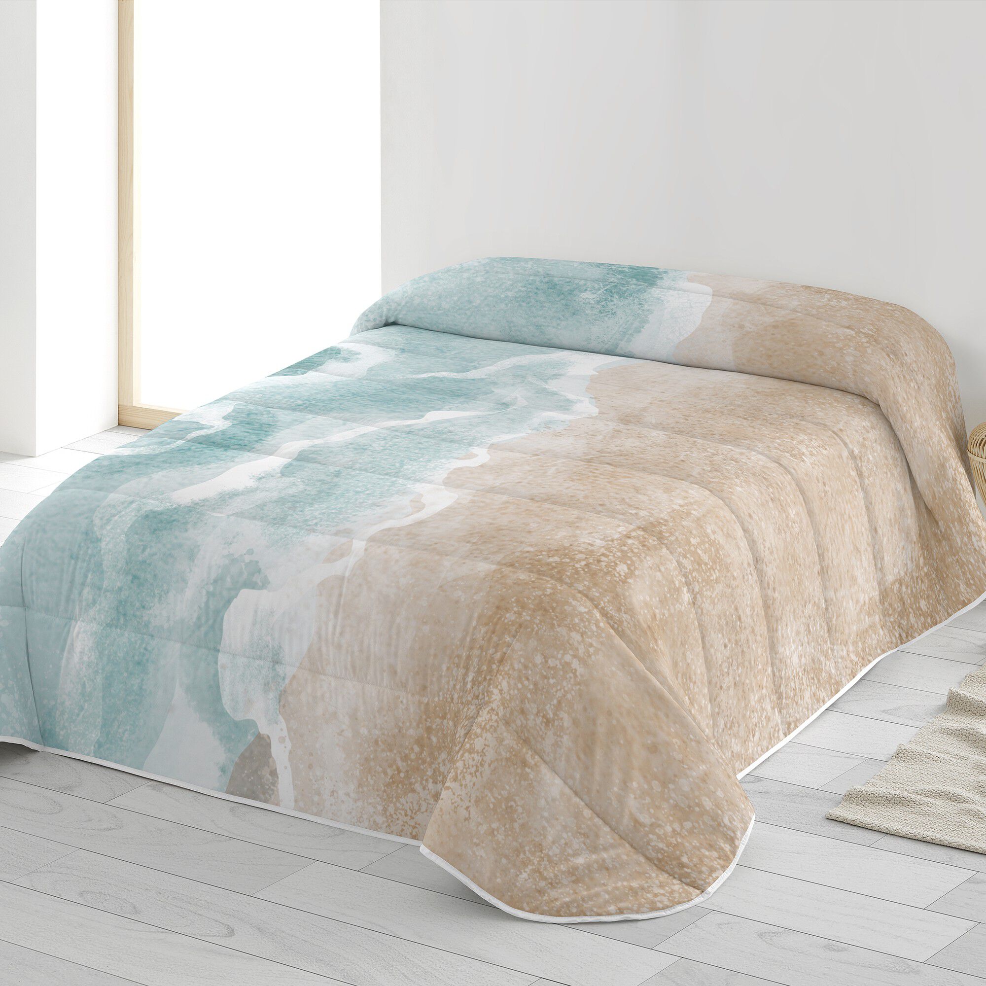 Couette microfibre imprimée sable fin 200 g/m²
