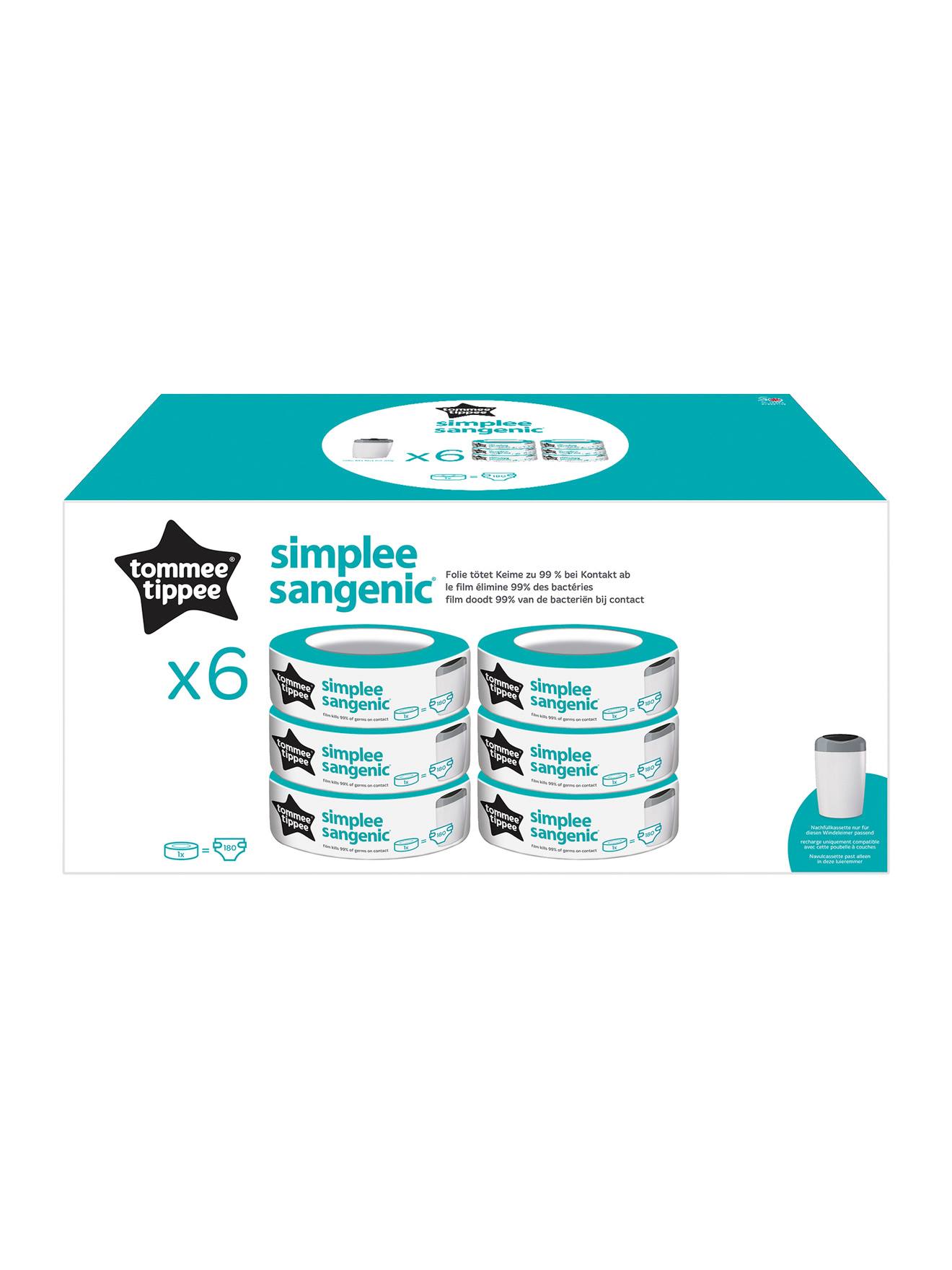 Recharges Simplee x 6 TOMMEE TIPPEE en plastique recyclé gris