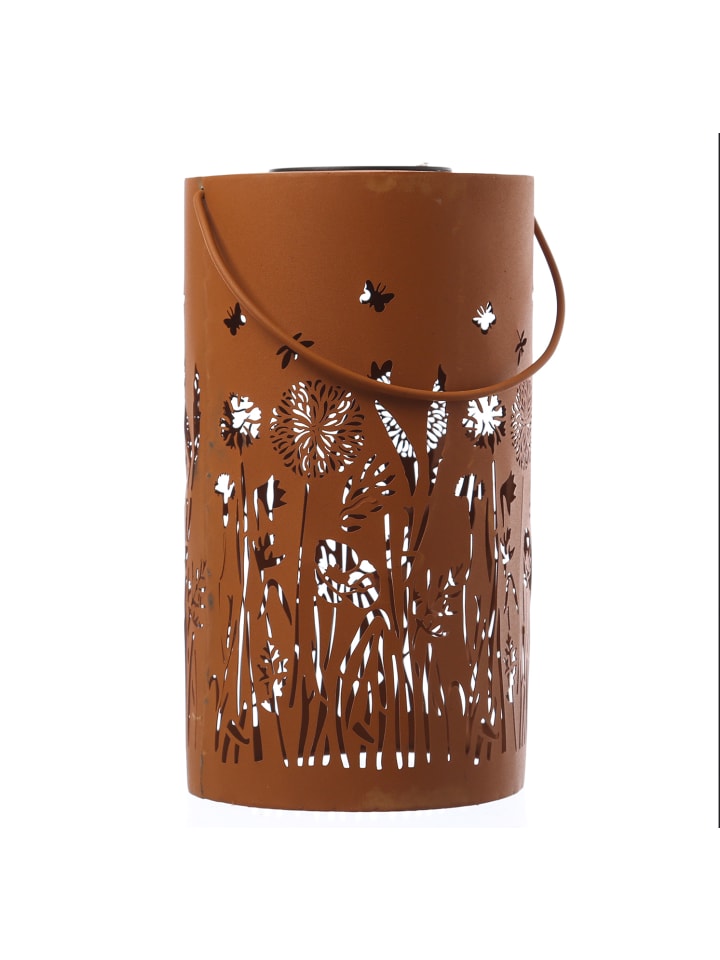 MARELIDA LED Solar Laterne Blumenwiese in Rostoptik H: 28cm in braun günstig kaufen onesize