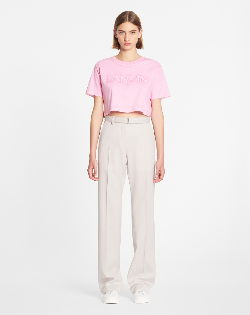 T-SHIRT COURT BRODÉ LANVIN PARIS SURIMPRIMÉ