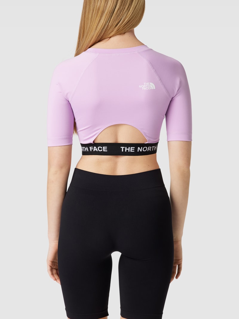Cropped T-Shirt mit 1/2-Ärmeln in violett