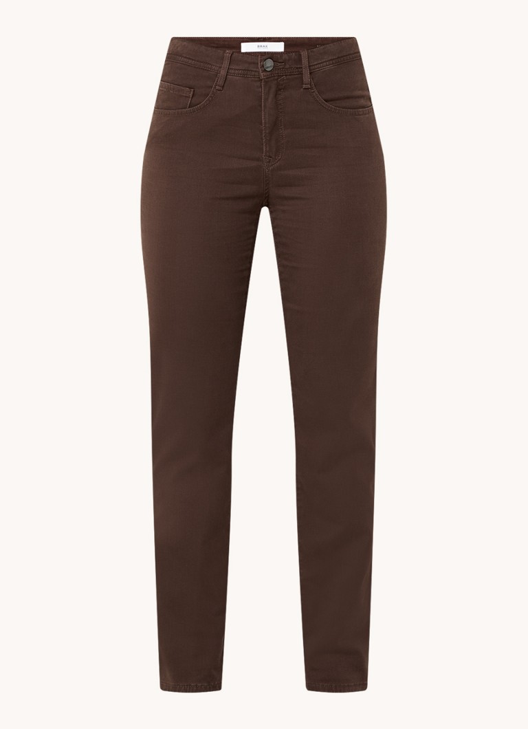 Calça chino BRAX Carola de cintura média e corte slim em mistura de lyocell