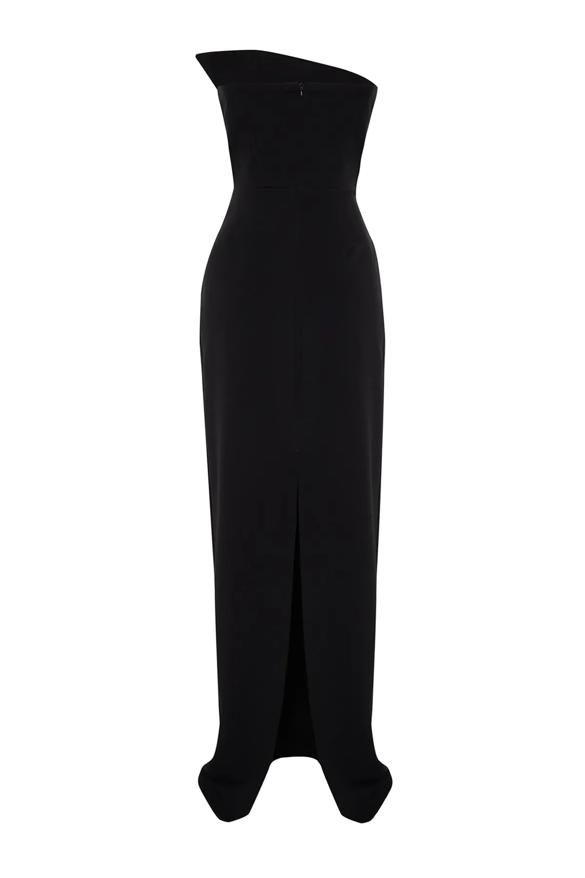 Trendyol Collection  Schwarzes langes Abendkleid mit One-Shoulder-Detail TPRSS23AE00228