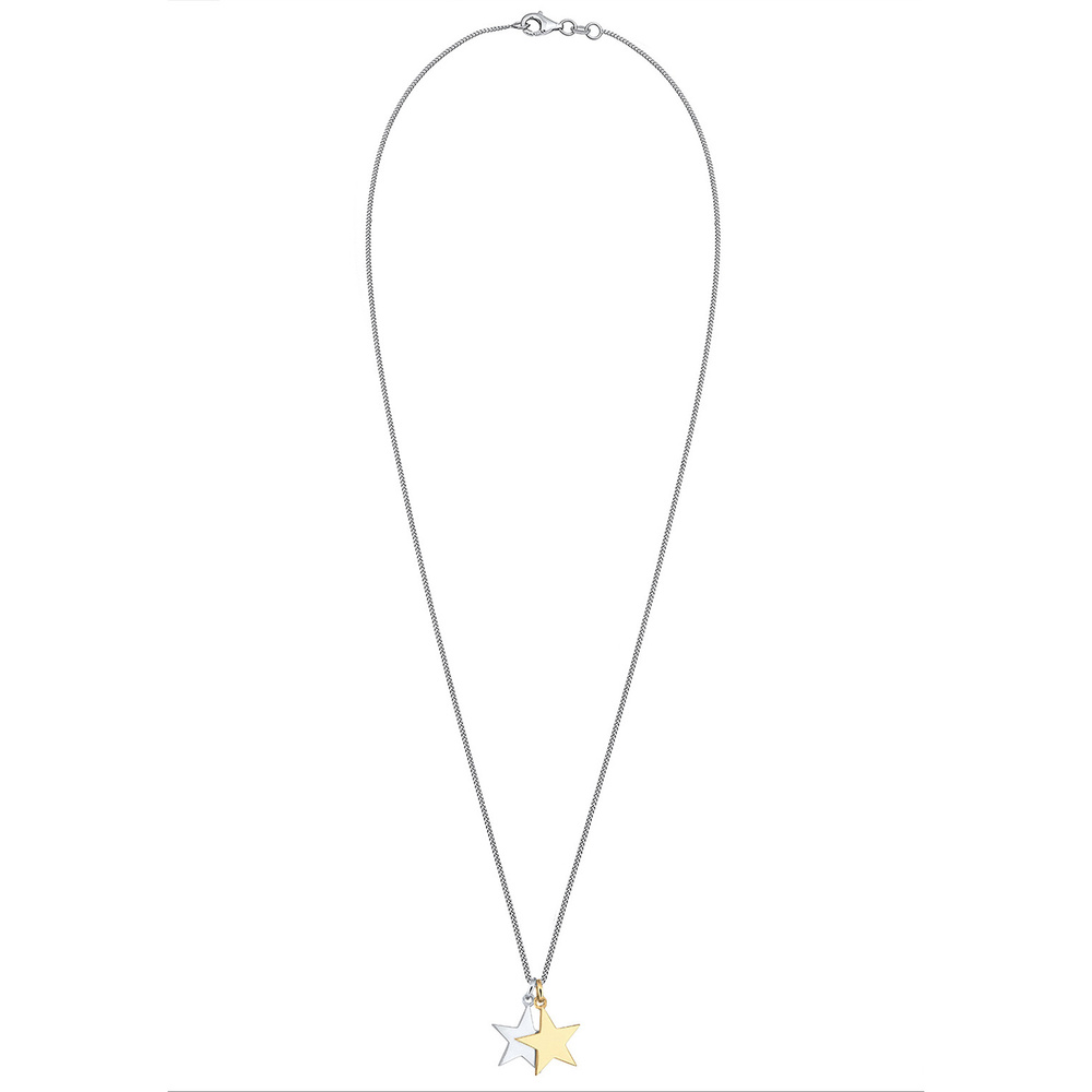 Elli Elli Collier Femme Pendentifs Étoile Bicolore - (925/1000) Argent Bijoux