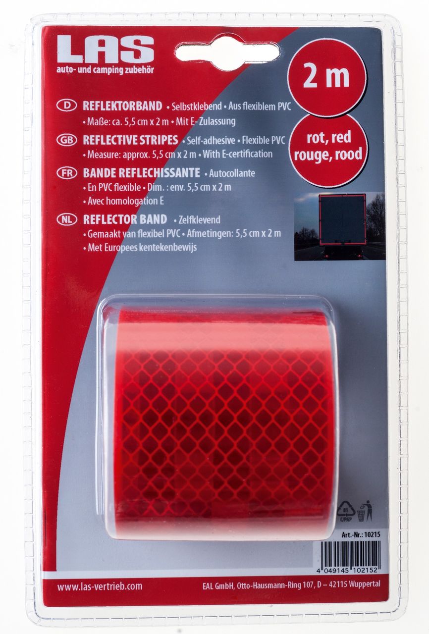 LAS Reflektorband 2 m, Rot