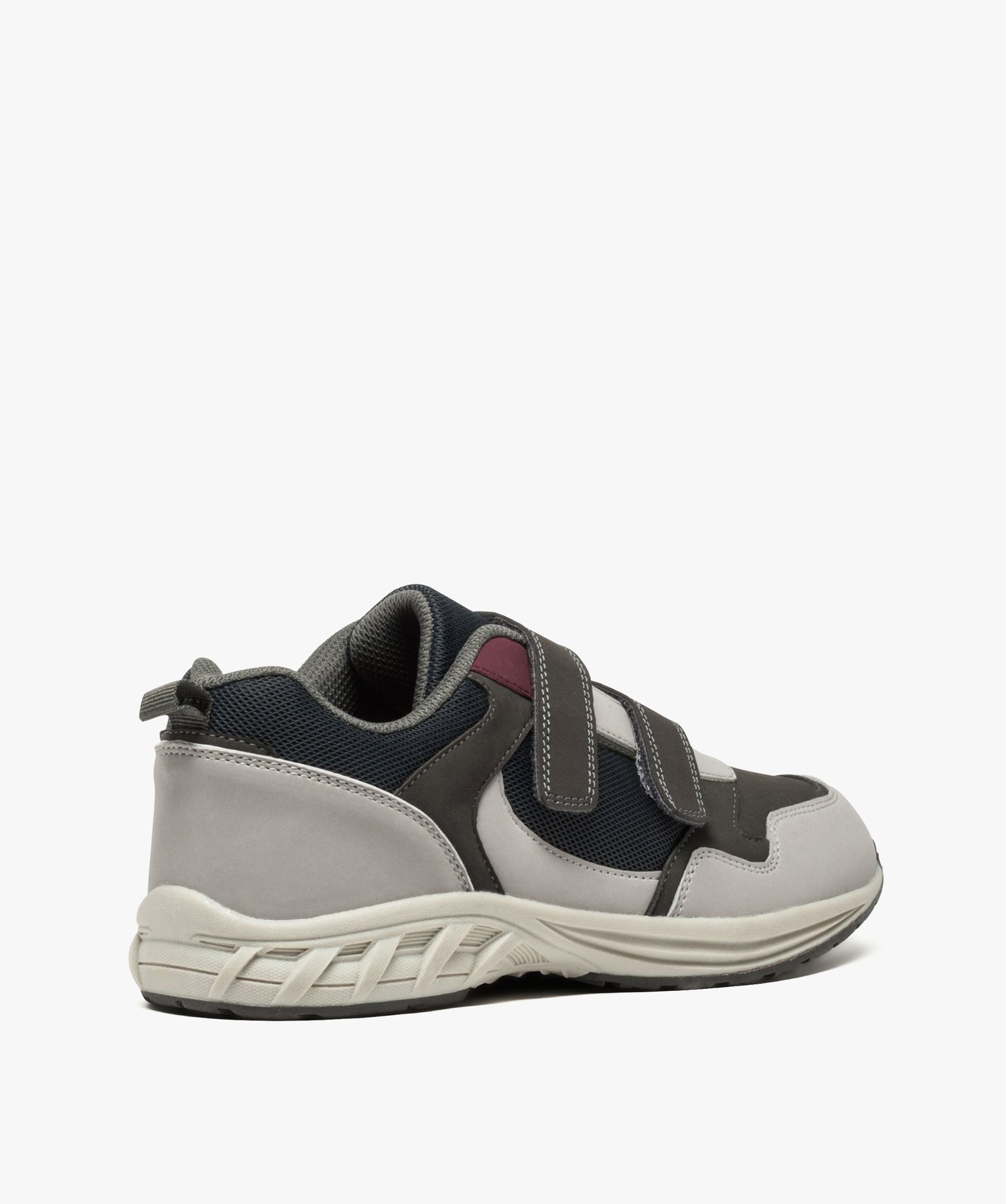 Baskets homme mesh et suédine fermeture scratch gris | GEMO