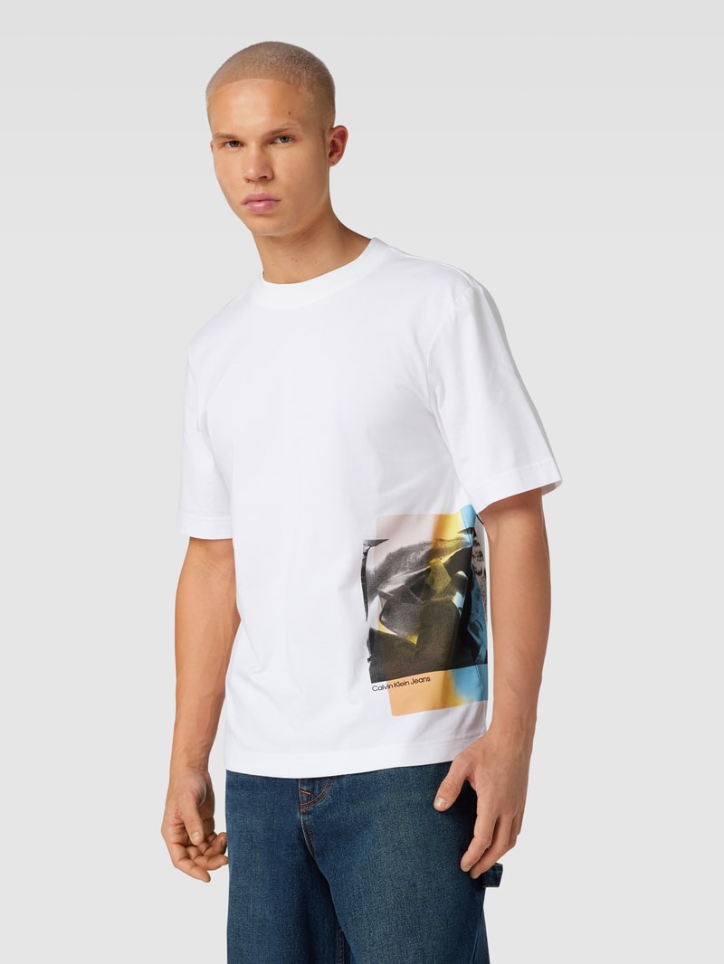 T-Shirt mit Motiv-Print in weiss