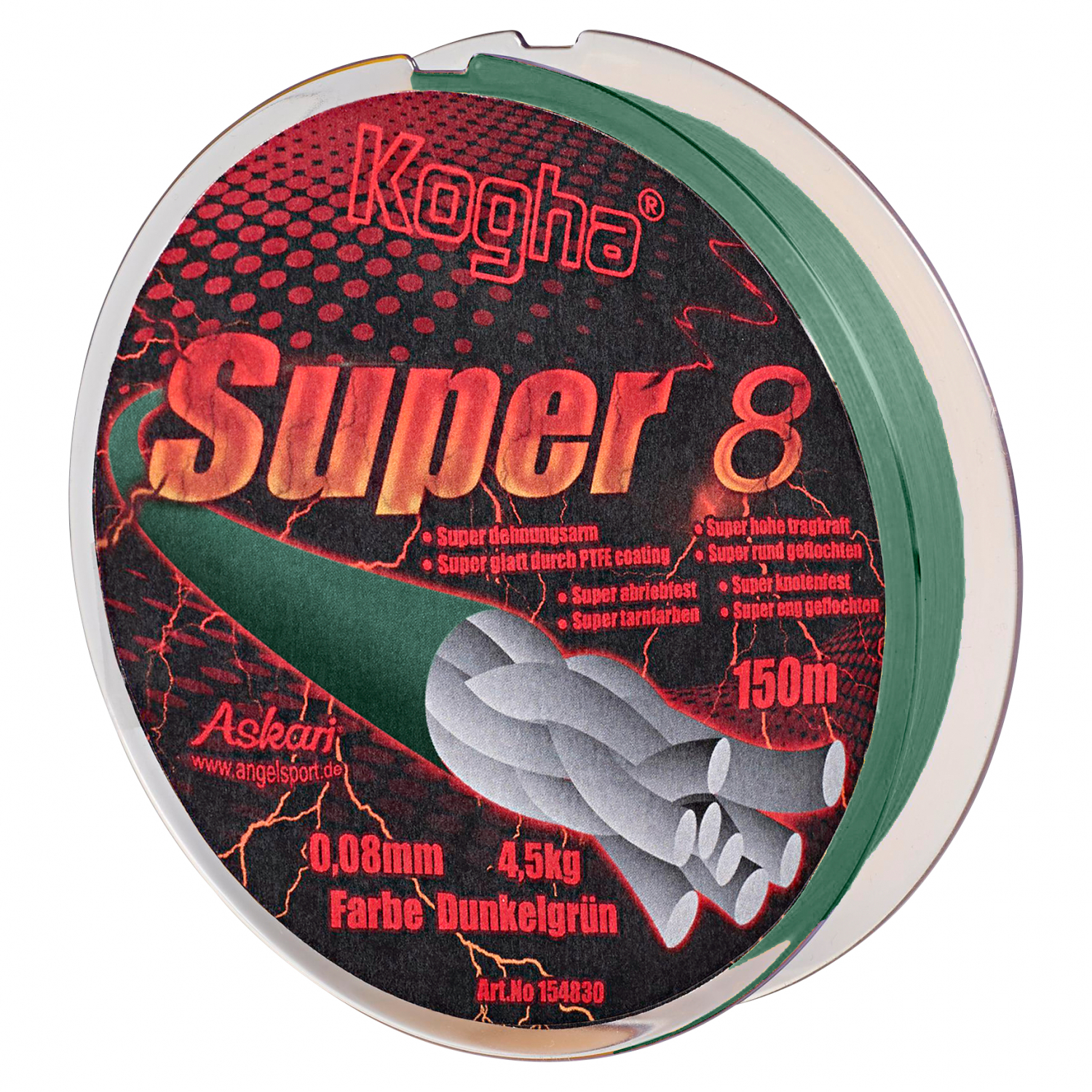 Kogha Geflechtschnur Super 8 (grün, 150 m)