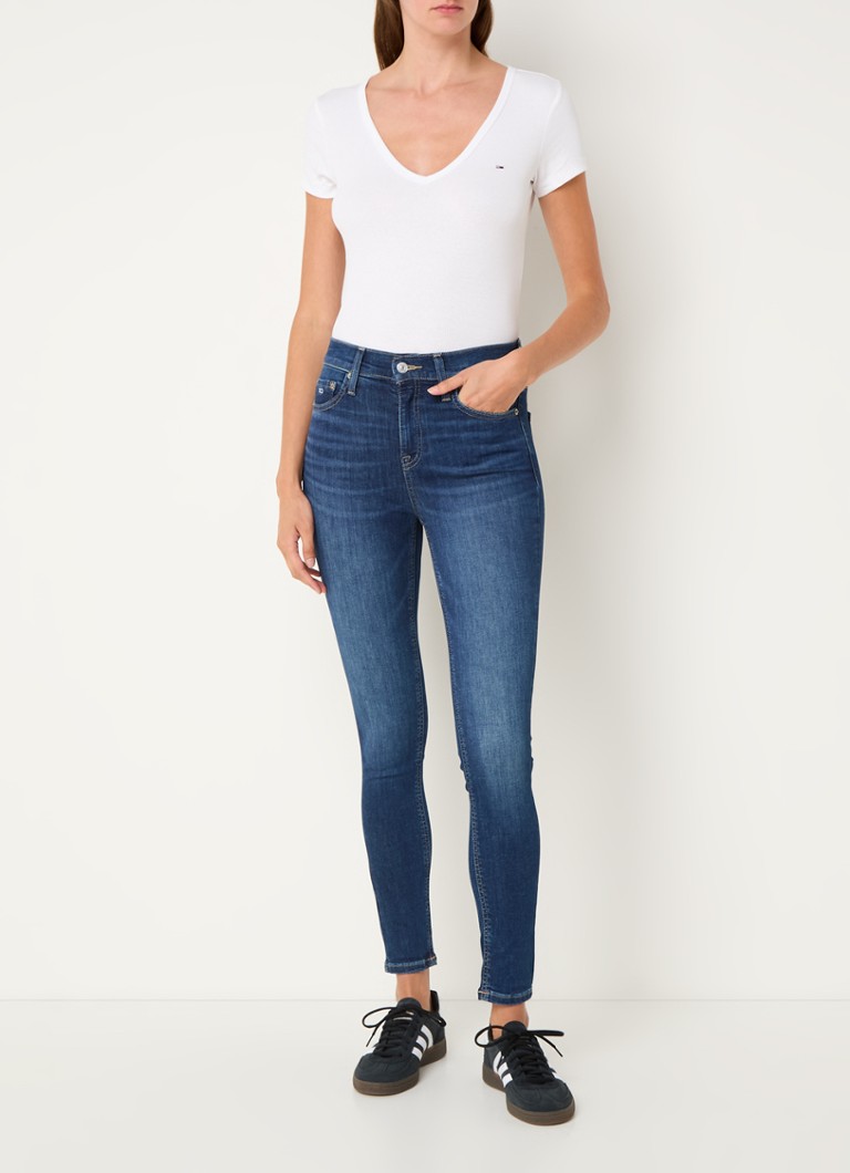 Blugi skinny cu talie înaltă Tommy Hilfiger Nora, de culoare închisă