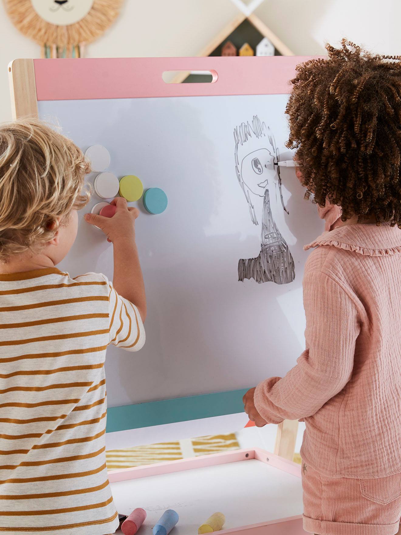 Tableau 4 en 1 en bois FSC® rose
