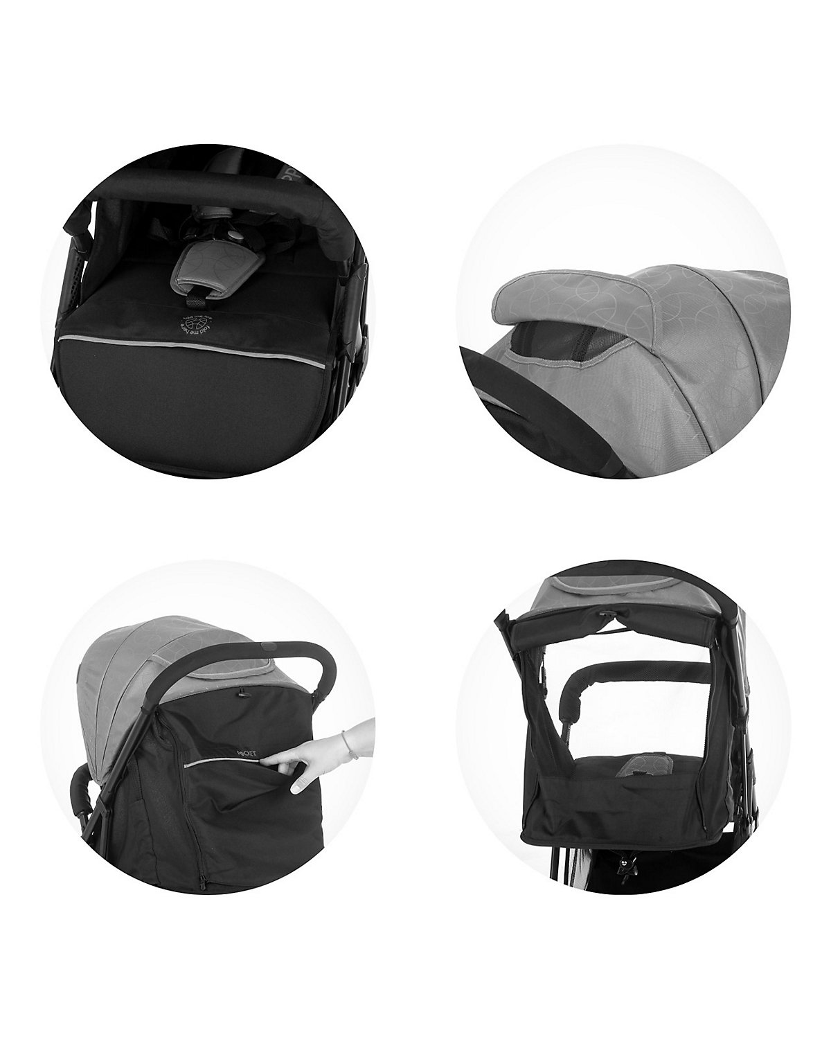 Kinderwagen, Buggy Poppy zusammenklappbar Korb Sonnendach 5-Punkt-Gurt Buggys