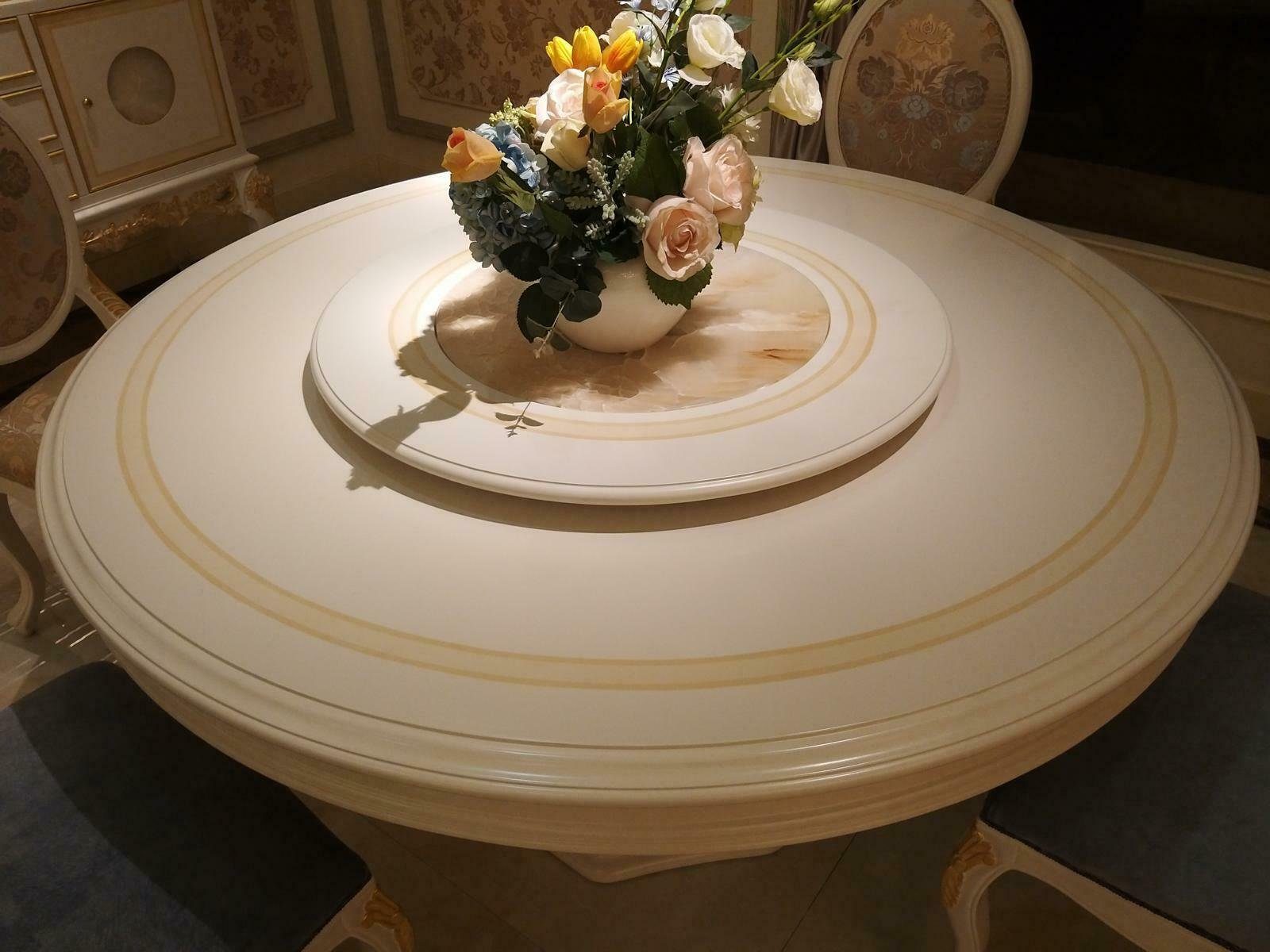 JVmoebel Esszimmer-Set, Esszimmer Set Barock Rokoko Tisch 6x Stühle Buffet Spiegel Kommode