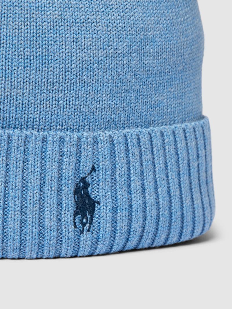 Beanie mit Label-Stitching in hellblau