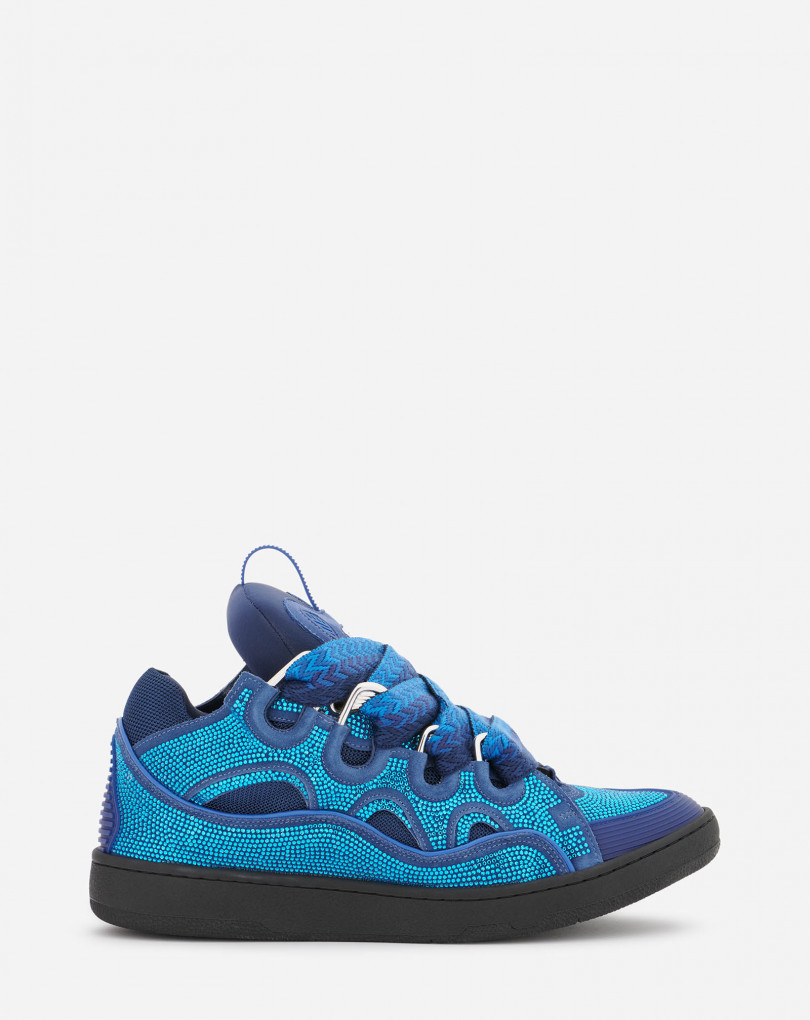 SNEAKERS CURB EN CUIR ET STRASS