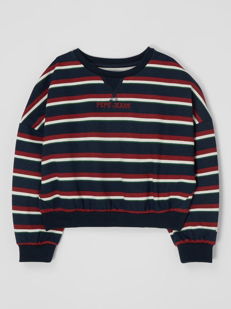 Sweatshirt aus Baumwollmischung Modell 'Elvar' in marineblau