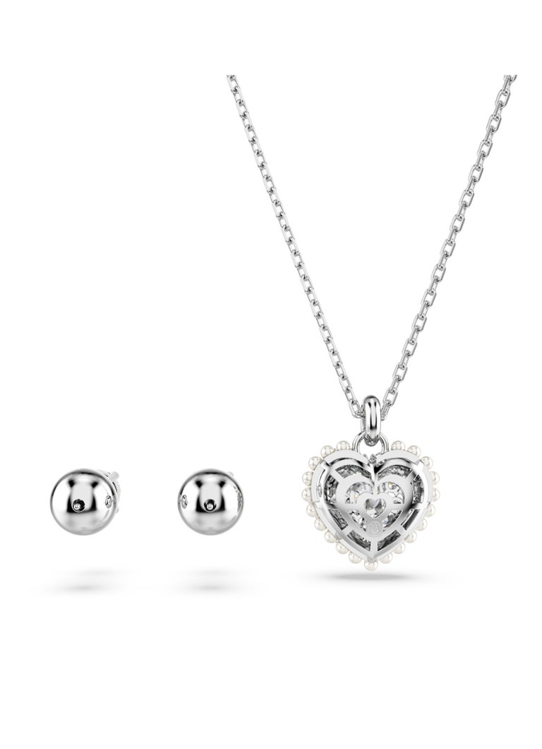 Swarovski Hyperbola set of necklace and stud earrings with crystal