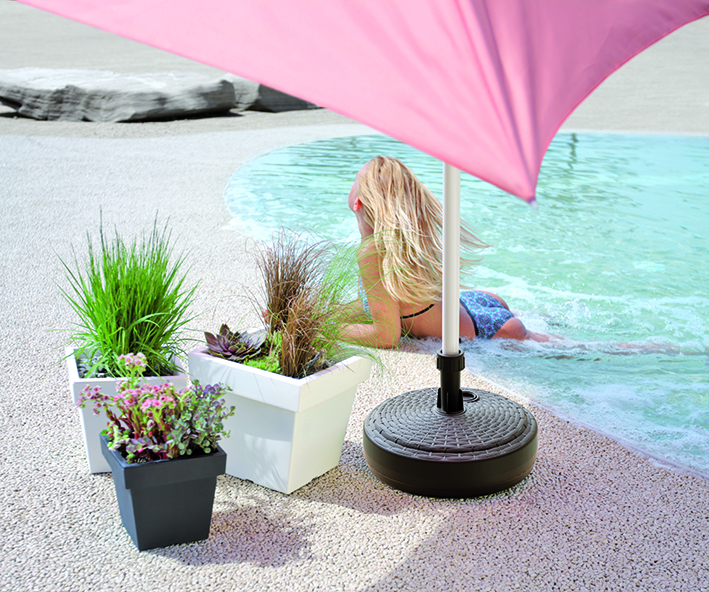 Protanic Sonnenschirmständer Schirmständer Polyrattan Optik - Ø ca. 39 cm, Dunkelbraun