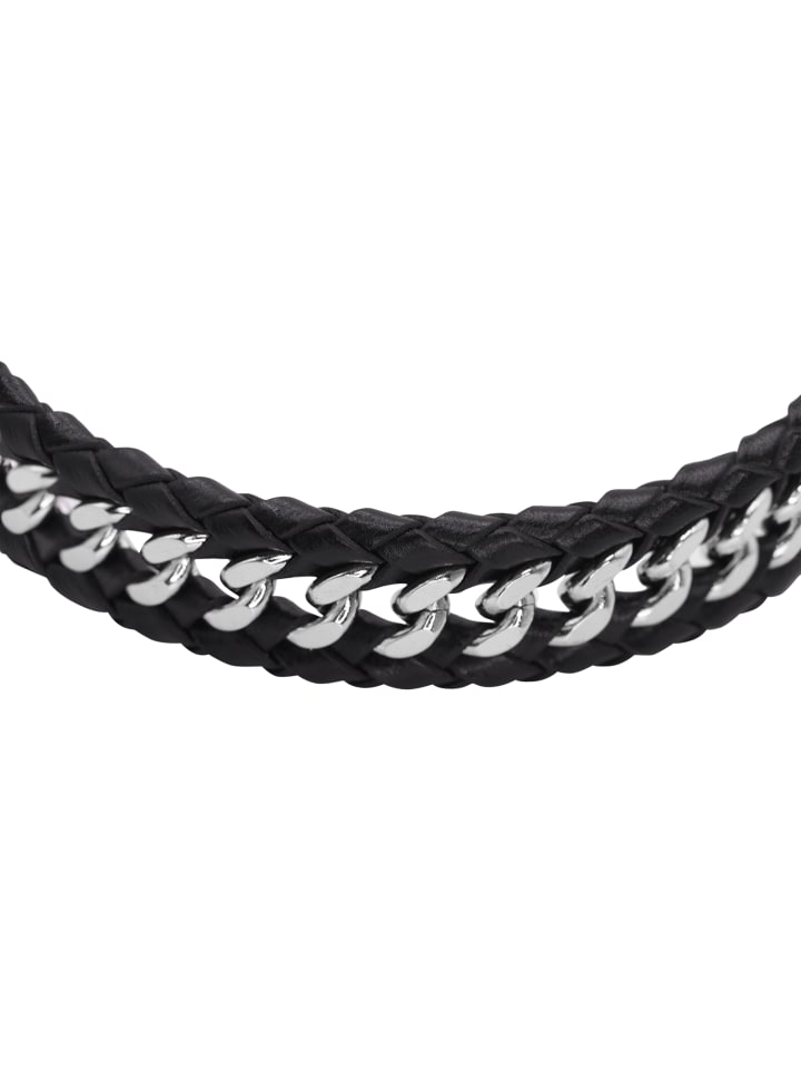 Steel_Art Herrenarmband Lederarmband Henny in schwarz günstig kaufen