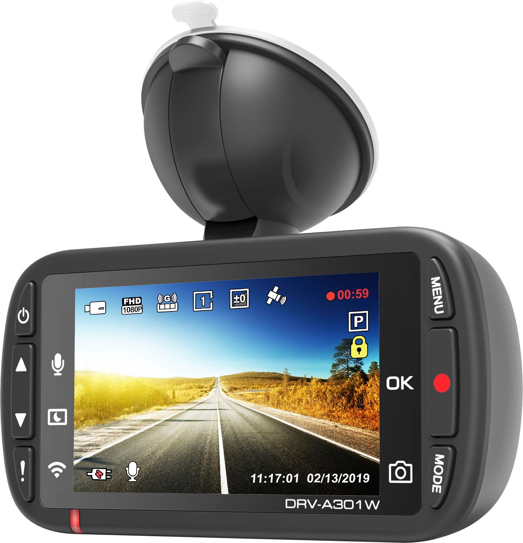Kenwood DRV-A301W Dashcam (Full HD, WLAN (Wi-Fi)