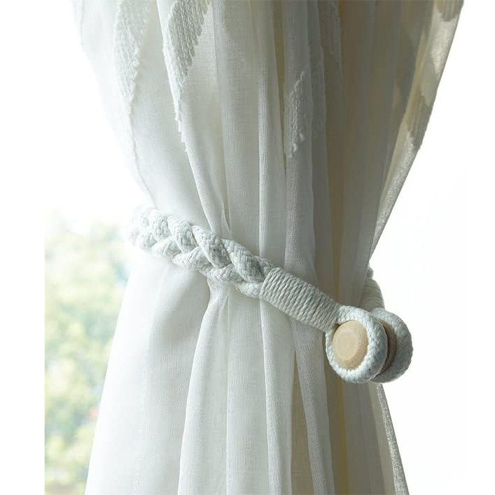 Raffhalter Vorhang Raffhalter Magnet, Boho-Stil, geflochten, für Zuhause1 Paar, FELIXLEO