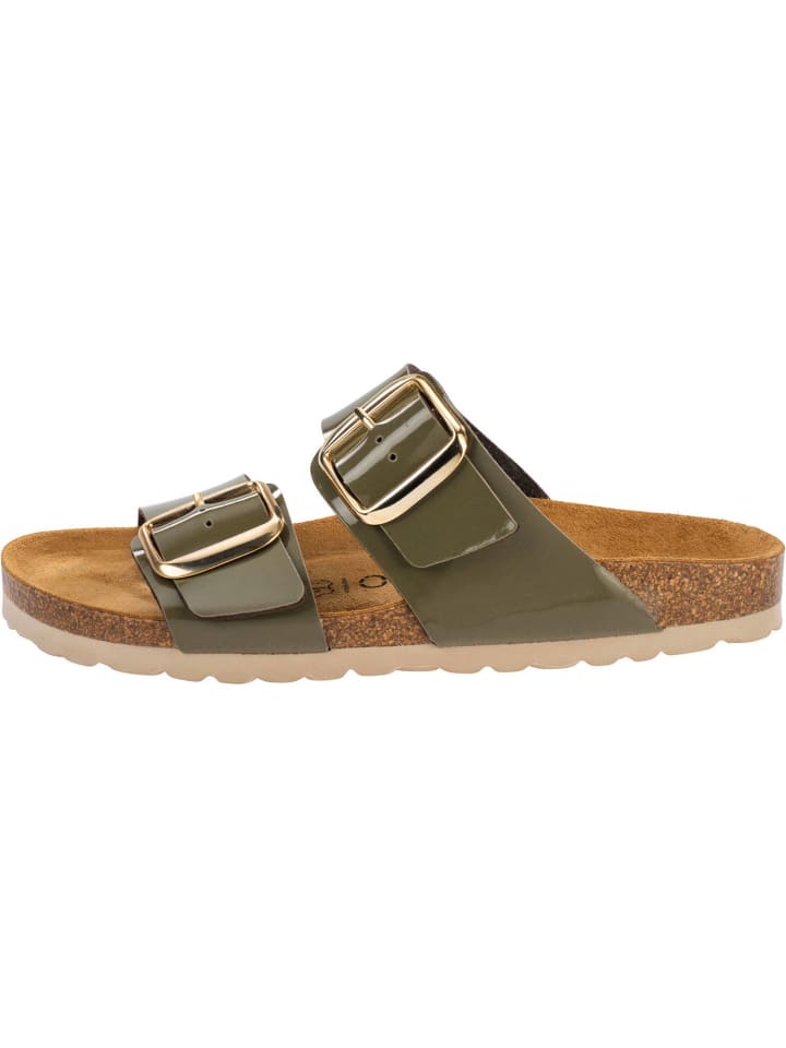 palado Pantoletten in Lack Creme Olive günstig kaufen