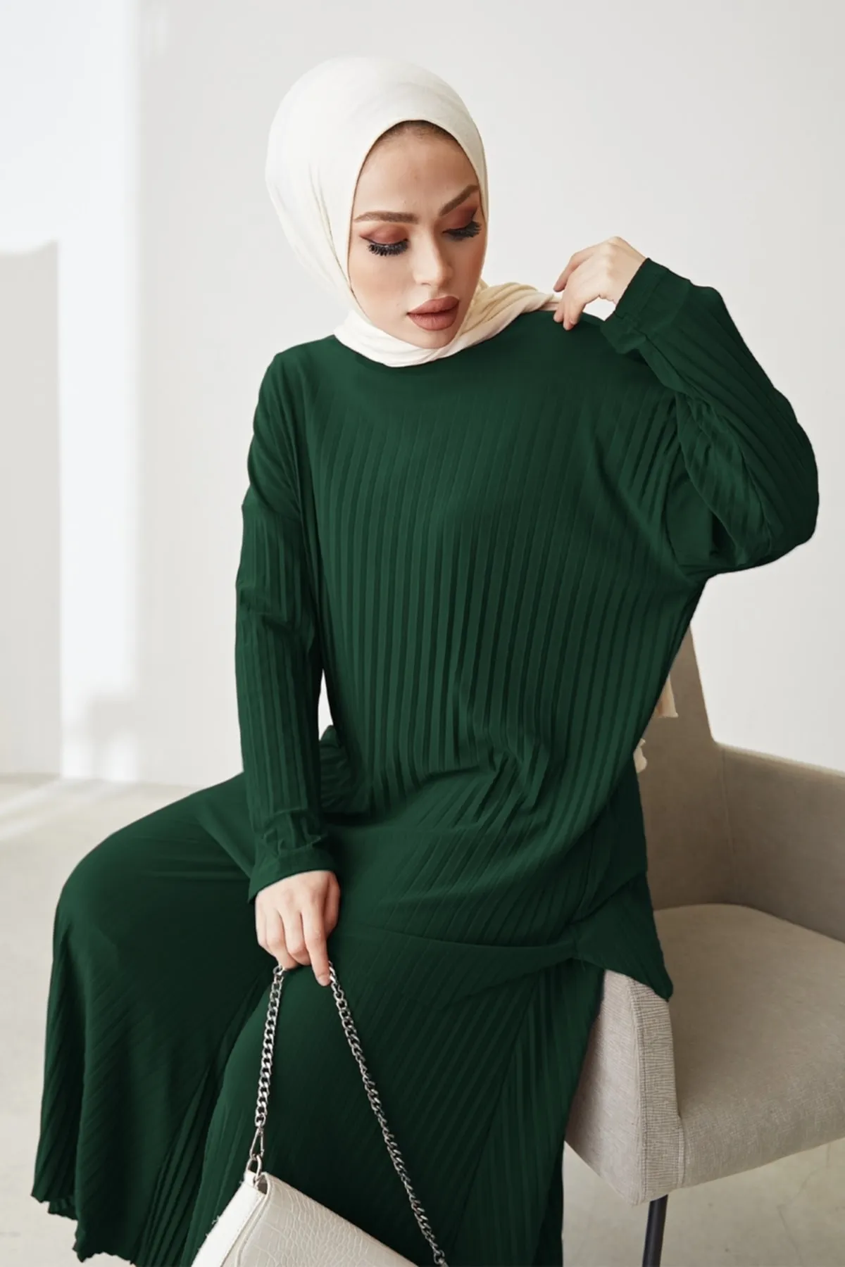 InStyle  Mila Faltenhosen-Tunika-Doppelset - Smaragd