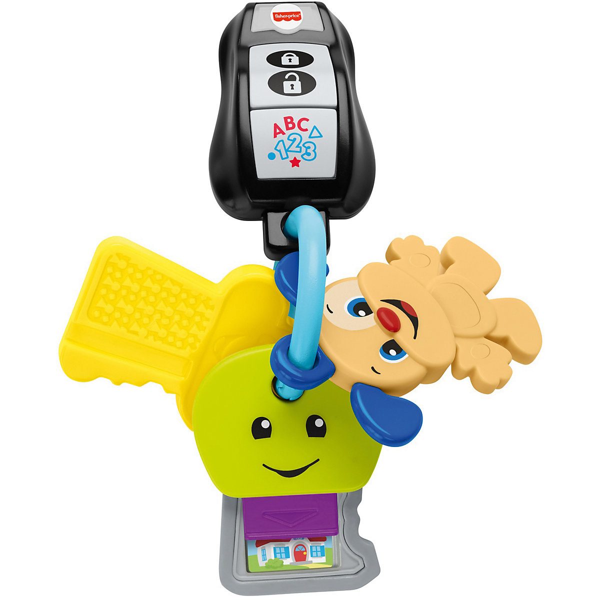 Fisher-Price Lernspaß Baby Schlüsselbund mit Licht und Geräuschen, Lernspielzeug