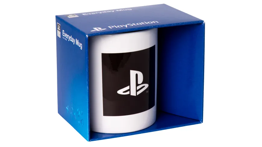 Tasse - PlayStation Logo schwarz-weiß