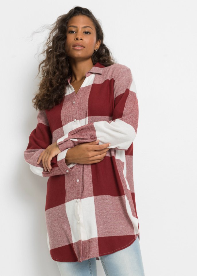 Flanellbluse mit graphischem Muster