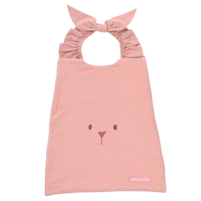 Serviette bavoir Ourson - bois de rose