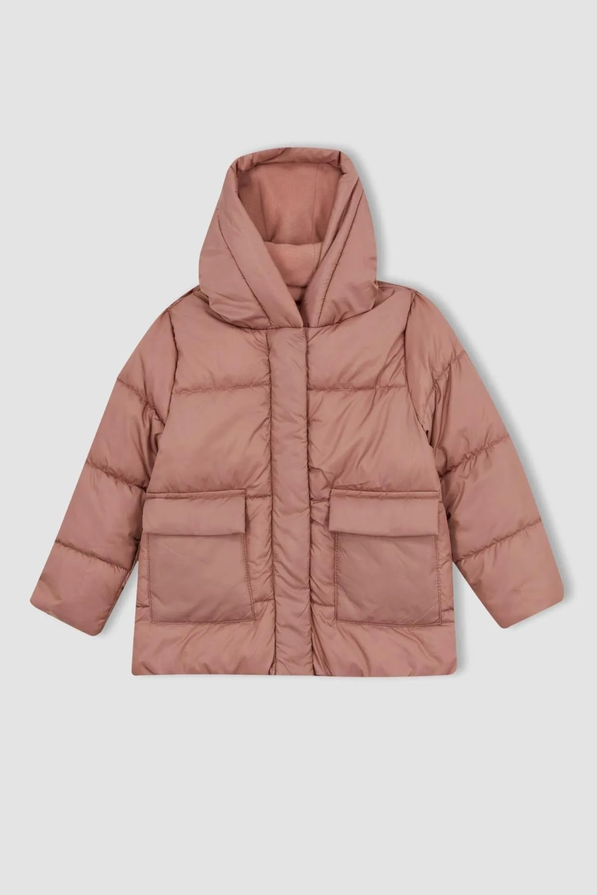 DeFacto  Mädchen-Puffermantel mit Fleece-Futter und Kapuze