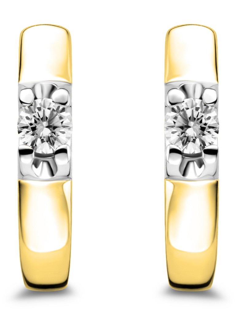 Diamond Point  Gouden solitair oorstekers, 0.16 ct diamant, Groeibriljant