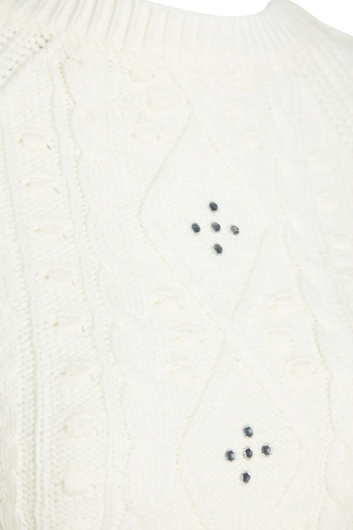 Trendyol Collection  Ecru doppelseitig verwendbarer Strickpullover-Cardigan TWOAW24KZ00144